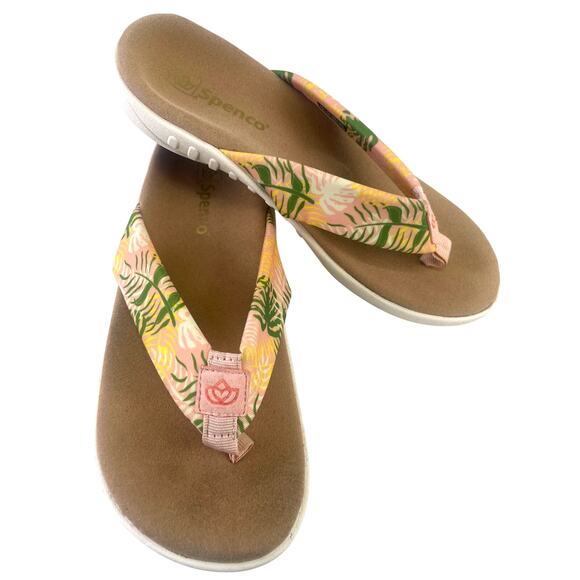 Spenco Womens Victoria Flip Flop Comfort Orthotic Tropical Pink Multi Sandal 9D - Picture 4 of 9